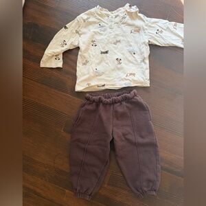 Zara Brown toddler sweatpants bundle